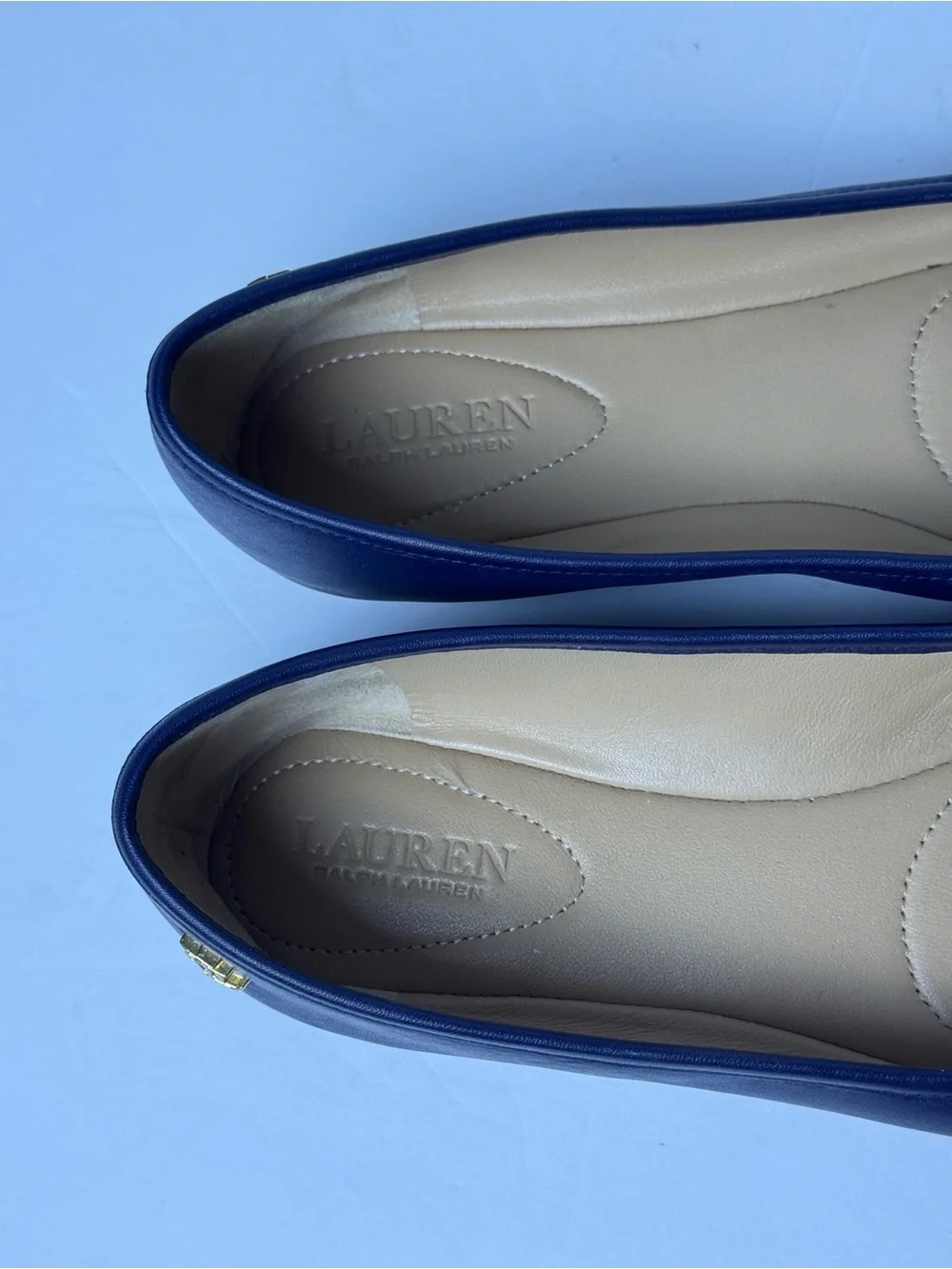 Lauren Ralph Lauren Jayna Ballet Flats Navy Blue Leather Size 6